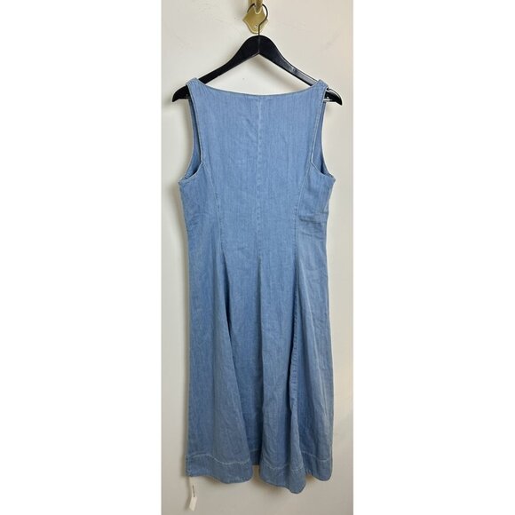 REFORMATION Sebastien Denim Midi Dress in Savannah Size US 12 - Picture 6 of 10